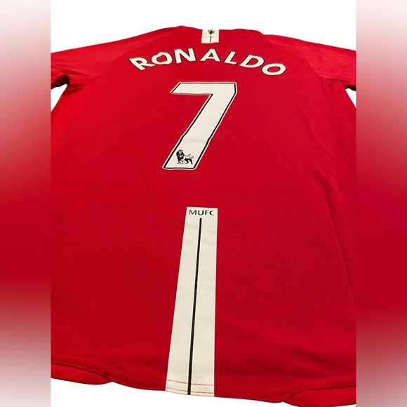 Manchester United 2008 CRISTIANO RONALDO #7 Vintage Soccer Jersey Final Moscow - Picture 9 of 13
